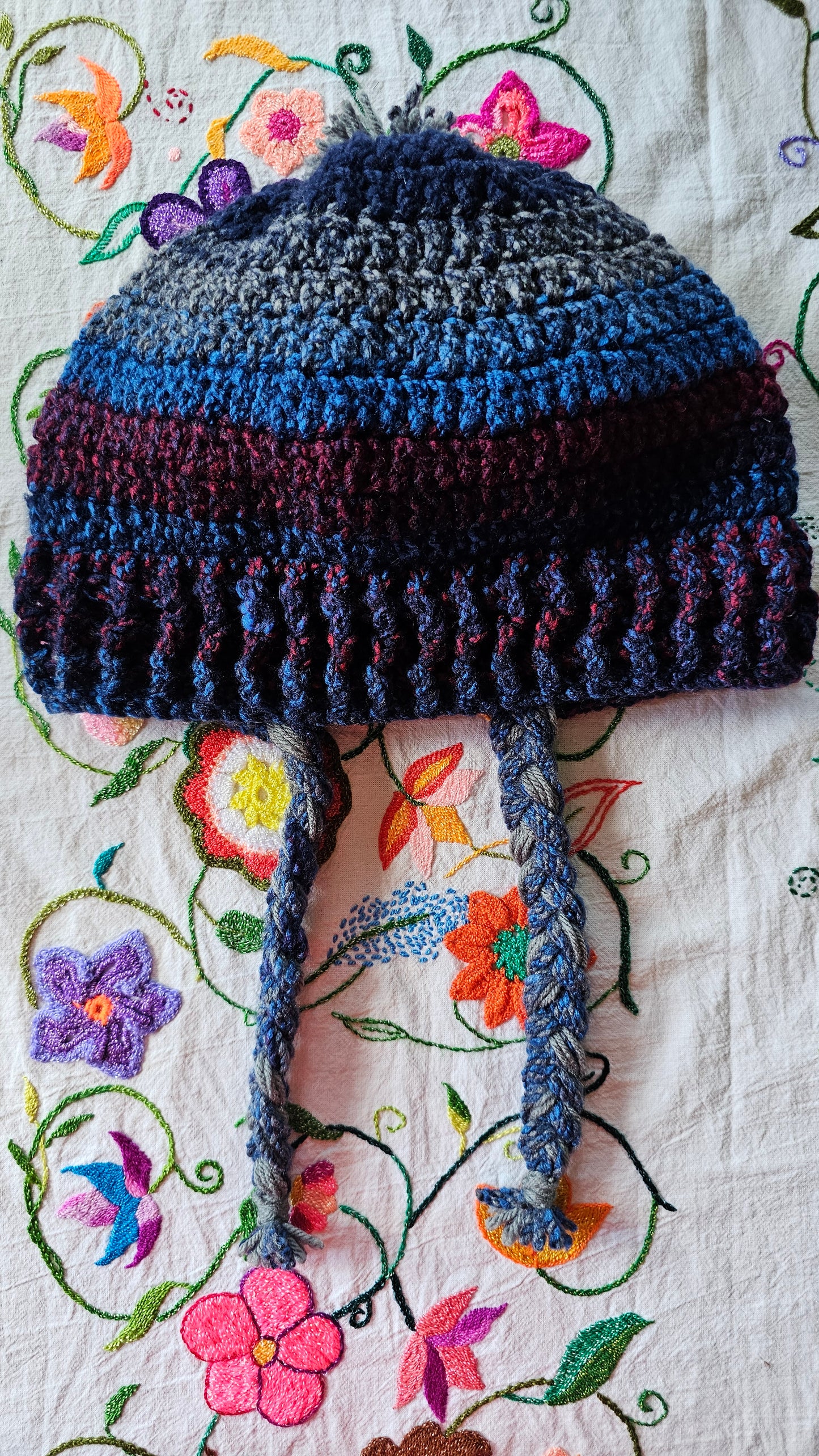 Blue and Red Beanie