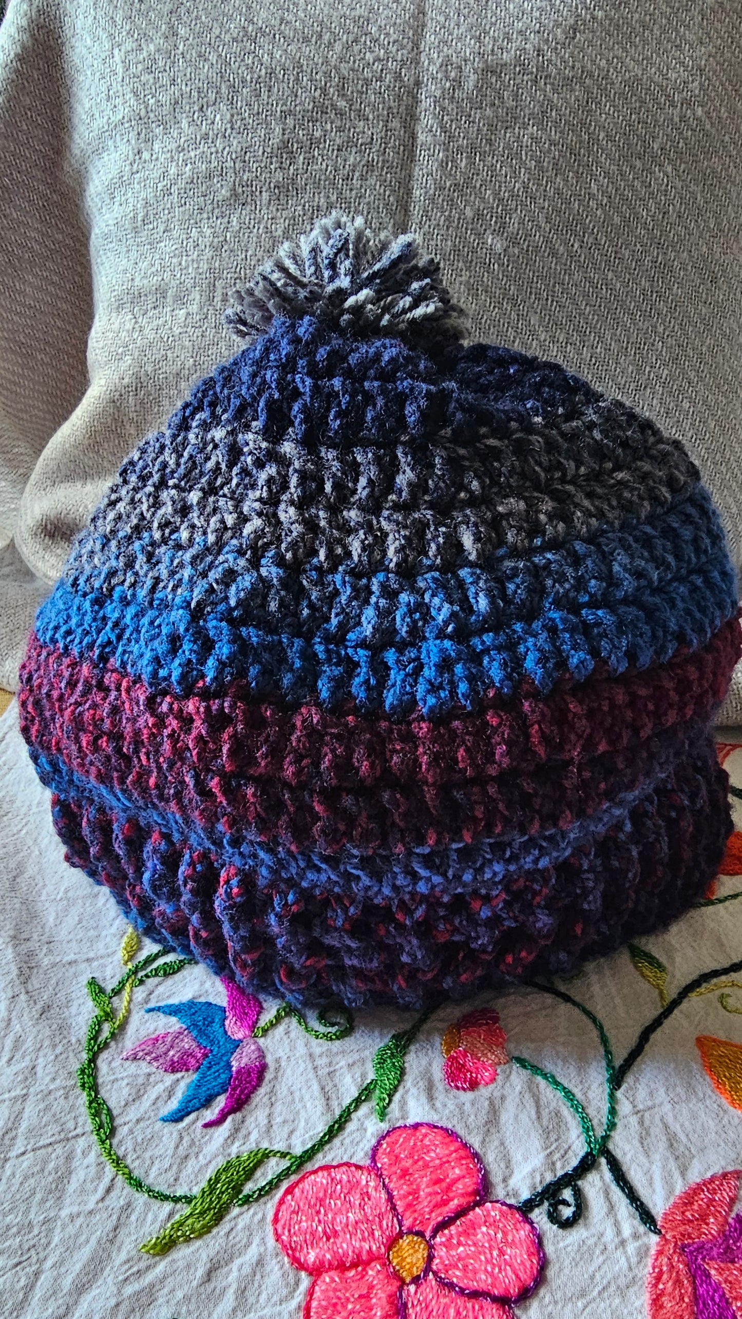 Blue and Red Beanie