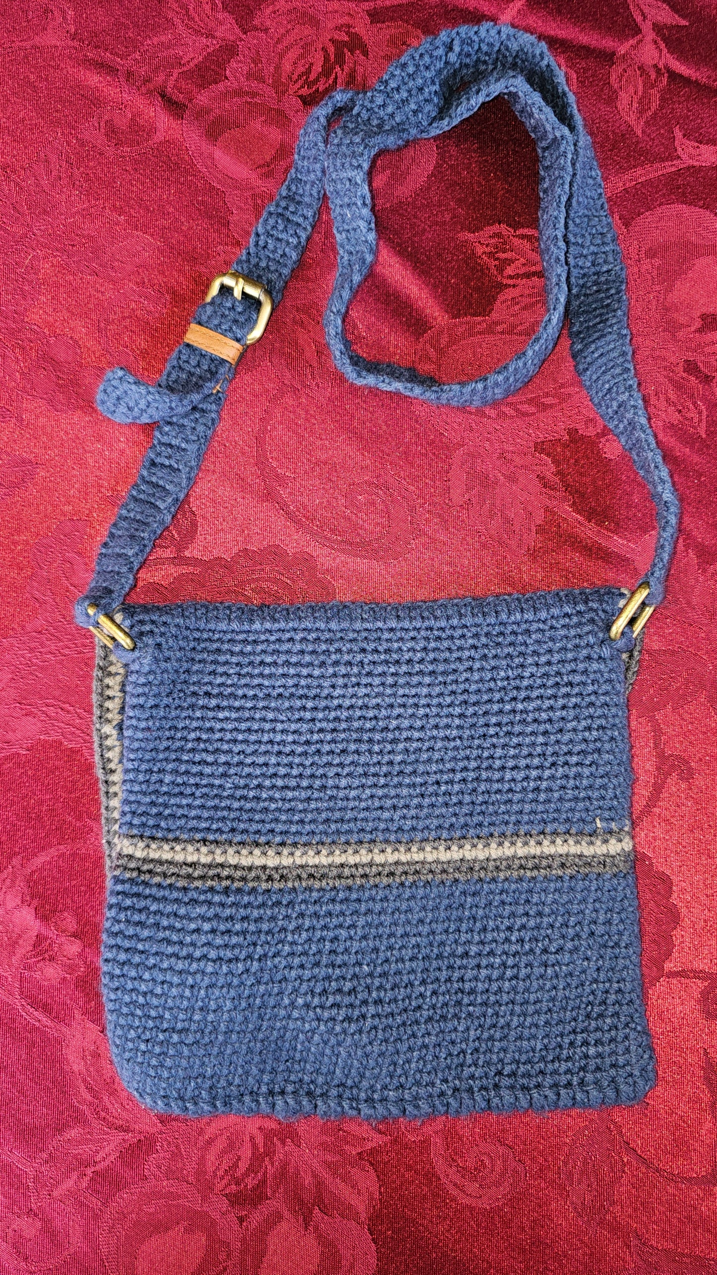 Blue Crocheted Bag