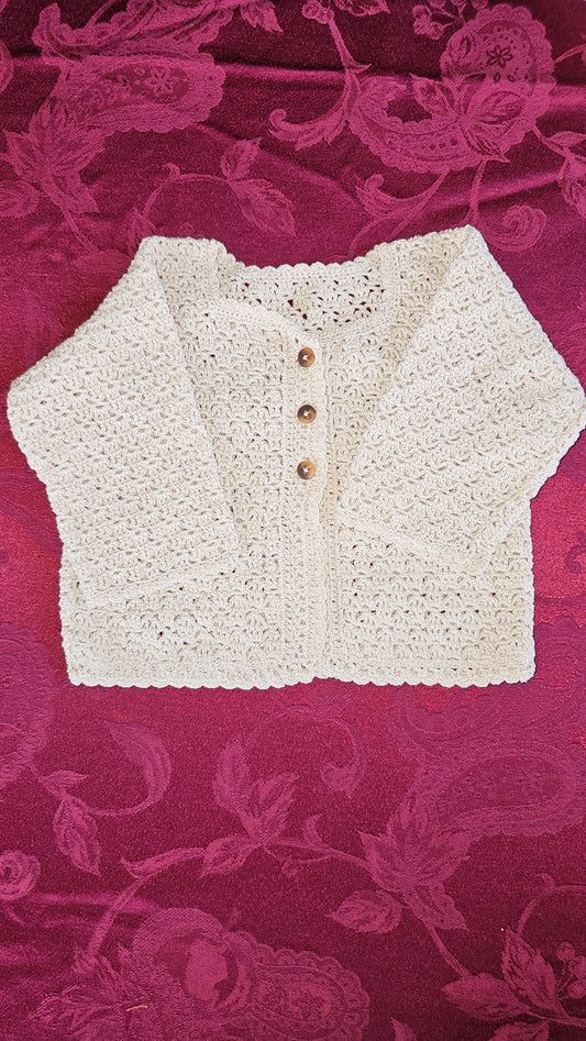 Crocheted Baby Tan Sweater