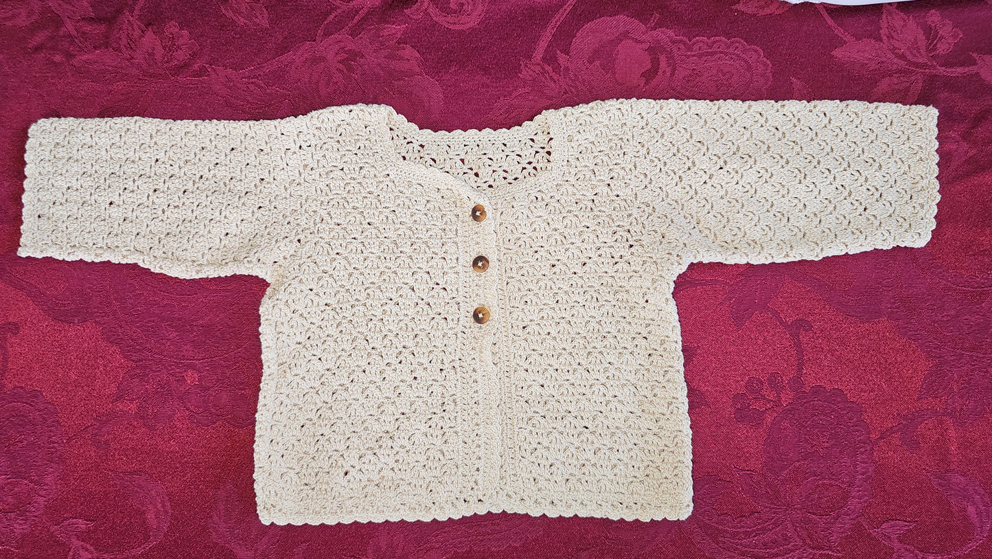 Crocheted Baby Tan Sweater